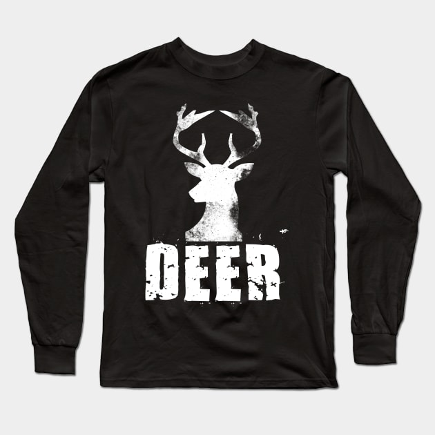 Retro Deer Long Sleeve T-Shirt by Imutobi